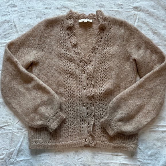 Sezane Angelie Cardigan Light Beige - Picture 1 of 7